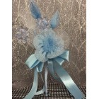 Light Blue Organza Corsage Flower with Acrylic Flowers